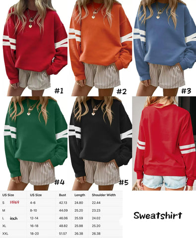 Sporty Stripe Sweatshirt (H969)