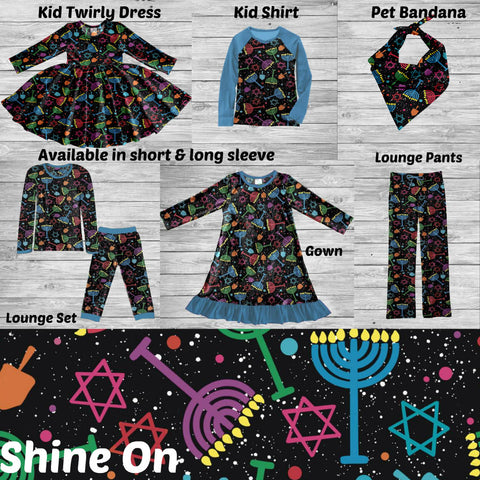 Shine On- Adult Pajamas/Pet Bandana